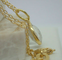 Load image into Gallery viewer, Natural Clear Quartz Pendant, 925 Sterling Silver Gold Plated Vermeil UK Seller