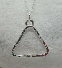 Load image into Gallery viewer, Fire Element Alchemist Hammered Pendant, Solid Sterling Silver, New, Handmade