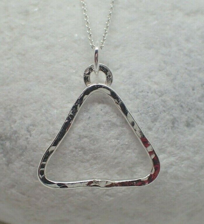 Fire Element Alchemist Hammered Pendant, Solid Sterling Silver, New, Handmade