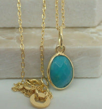 Load image into Gallery viewer, Natural Turquoise Pendant, 925 Sterling Silver Gold Plated Vermeil - UK Seller