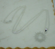 Load image into Gallery viewer, Sun Sunray Celestial Pendant, Solid Sterling Silver, inc Chain, New - UK Seller