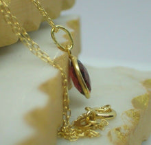 Load image into Gallery viewer, Natural Garnet Pendant, Oval, 925 Sterling Silver Gold Plated Vermeil  UK Seller