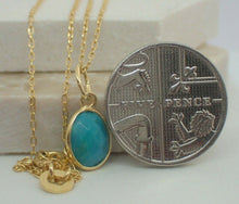 Load image into Gallery viewer, Natural Turquoise Pendant, 925 Sterling Silver Gold Plated Vermeil - UK Seller