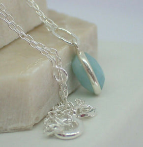 Natural Larimar Pendant, Oval, 925 Solid Sterling Silver, New - UK Seller