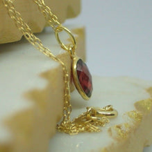 Load image into Gallery viewer, Natural Garnet Pendant, Oval, 925 Sterling Silver Gold Plated Vermeil  UK Seller