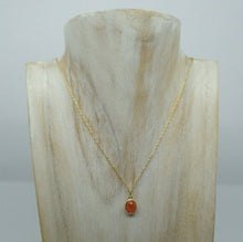 Load image into Gallery viewer, Natural Carnelian Pendant, 925 Sterling Silver Gold Plated Vermeil  - UK Seller