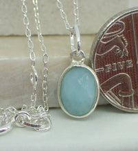 Load image into Gallery viewer, Natural Larimar Pendant, Oval, 925 Solid Sterling Silver, New - UK Seller