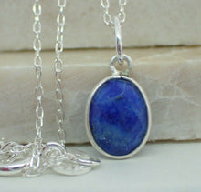 Load image into Gallery viewer, Natural Lapis Lazuli Pendant, Oval, 925 Solid Sterling Silver, New, UK Seller