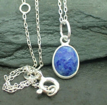 Load image into Gallery viewer, Natural Lapis Lazuli Pendant, Oval, 925 Solid Sterling Silver, New, UK Seller