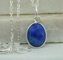 Load image into Gallery viewer, Natural Lapis Lazuli Pendant, Oval, 925 Solid Sterling Silver, New, UK Seller