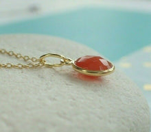 Load image into Gallery viewer, Natural Carnelian Pendant, 925 Sterling Silver Gold Plated Vermeil  - UK Seller