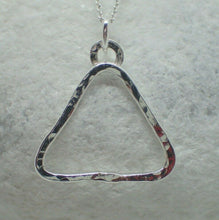 Load image into Gallery viewer, Fire Element Alchemist Hammered Pendant, Solid Sterling Silver, New, Handmade