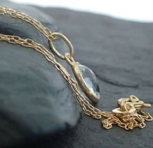 Load image into Gallery viewer, Natural Clear Quartz Pendant, 925 Sterling Silver Gold Plated Vermeil UK Seller