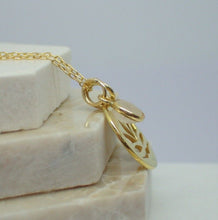 Load image into Gallery viewer, Lotus Flower Pendant &amp; Rose Quartz Charm, Gold Plated Vermeil, New  - UK Seller