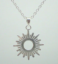 Load image into Gallery viewer, Sun Sunray Celestial Pendant, Solid Sterling Silver, inc Chain, New - UK Seller