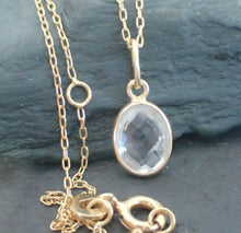 Load image into Gallery viewer, Natural Clear Quartz Pendant, 925 Sterling Silver Gold Plated Vermeil UK Seller