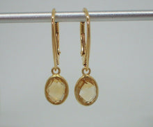 Load image into Gallery viewer, Natural Citrine Drop Leverback Earrings, 925 Sterling Silver Gold Plated Vermeil