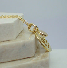 Load image into Gallery viewer, Lotus Flower Pendant &amp; Rose Quartz Charm, Gold Plated Vermeil, New  - UK Seller