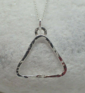 Fire Element Alchemist Hammered Pendant, Solid Sterling Silver, New, Handmade